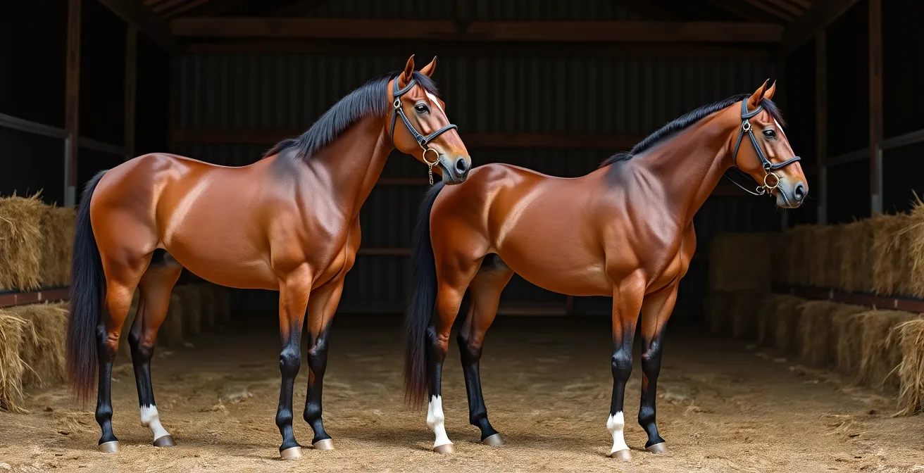 Évaluation visuelle de l'état corporel d'un pur-sang réformé par palpation des côtes